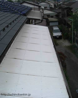 ポリカーボネート波板屋根工事1